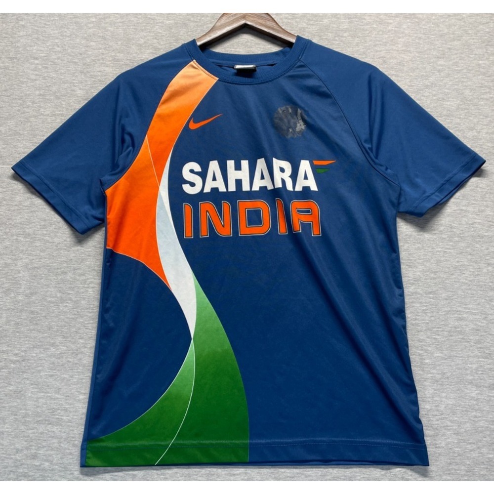 Nike India National Cricket Team Jersey Mens Medium Blue Dri-Fit 2013 Sports